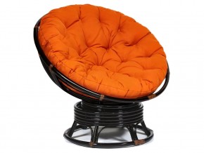 Кресло-качалка Papasan w 23/01 B с подушкой Antique brown, ткань Оранжевый в Талице - talica.магазин96.com | фото