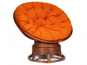 Кресло-качалка Papasan w 23/01 B с подушкой Pecan, ткань Оранжевый в Талице - talica.магазин96.com | фото